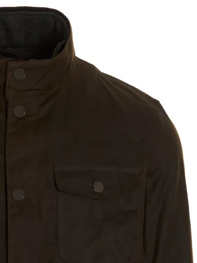 Barbour Ogston Waxed Jacket In Brown