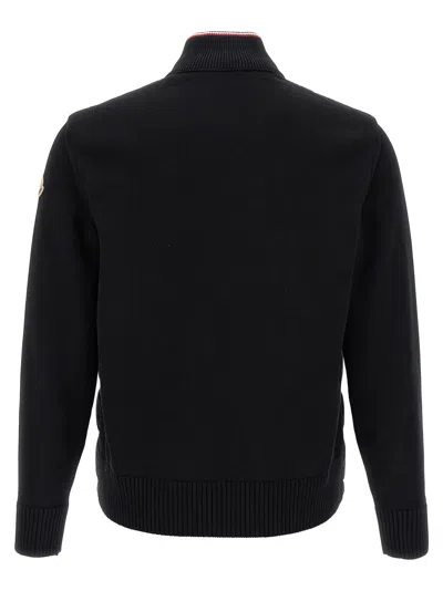 Moncler Padded Cotton Cardigan In Black