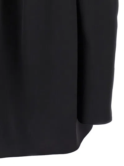 Magda Butrym Draped Floral V-neck Blouse In Black