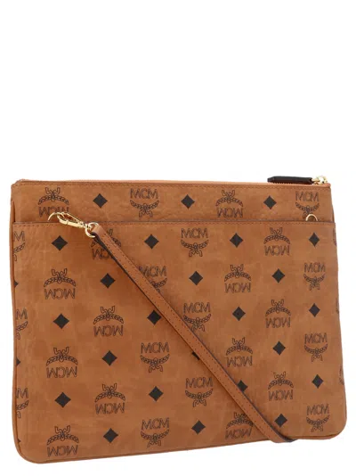 Mcm Monogram Pattern Canvas Pouch Rectangular Shape