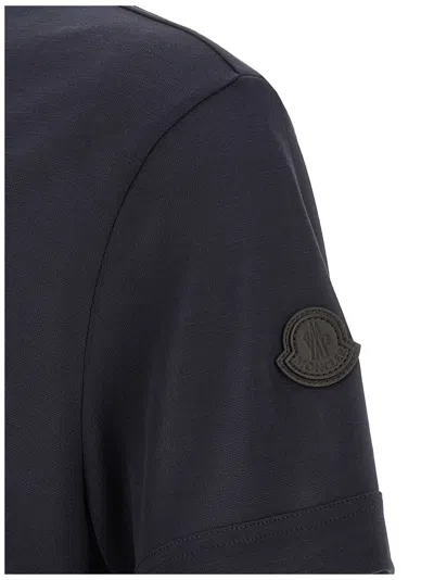 Moncler Logo Crewneck T-shirt In Blue