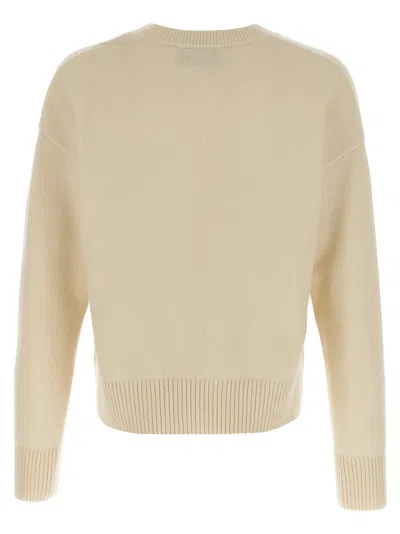Ami Alexandre Mattiussi Puff Logo Patch Sweater Sweaters And Cardigans Beige In Neutral