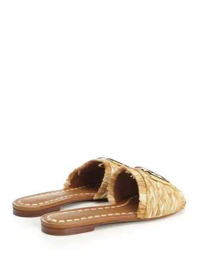 Dolce & Gabbana Beige Raffia Braid Slipper
