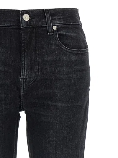 7 For All Mankind Belt Loop Denim Trousers In Black