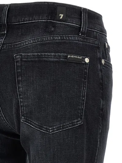 7 For All Mankind Belt Loop Denim Trousers In Black