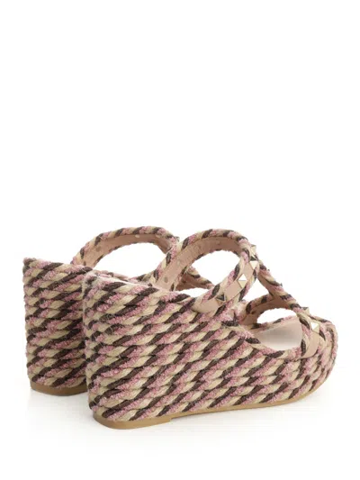 Valentino Garavani Rockstud Wedge In Calfskin 90mm Woman Rose Cannelle 41
