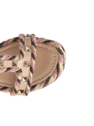 Valentino Garavani Rockstud Wedge In Calfskin 90mm Woman Rose Cannelle 41