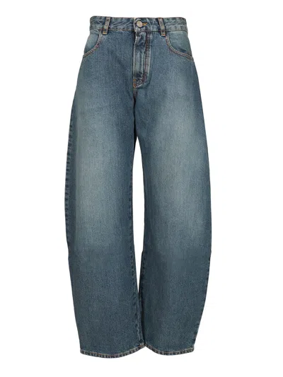 Alaïa Rounded Blue Jeans With Faded Effect
