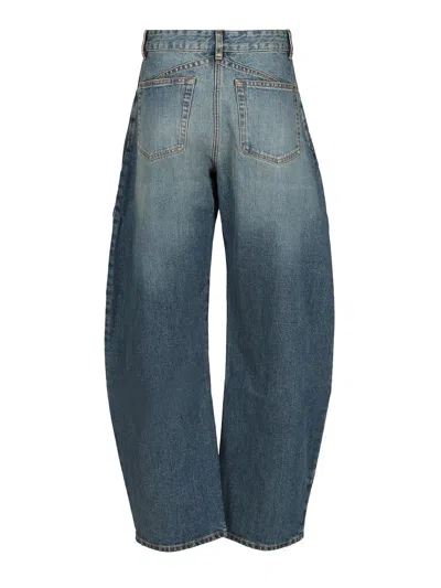 Alaïa Rounded Blue Jeans With Faded Effect