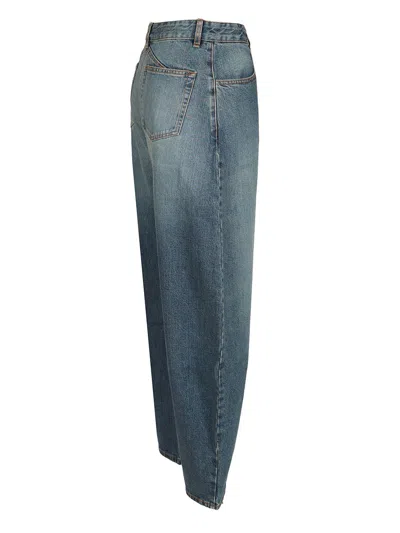 Alaïa Rounded Blue Jeans With Faded Effect