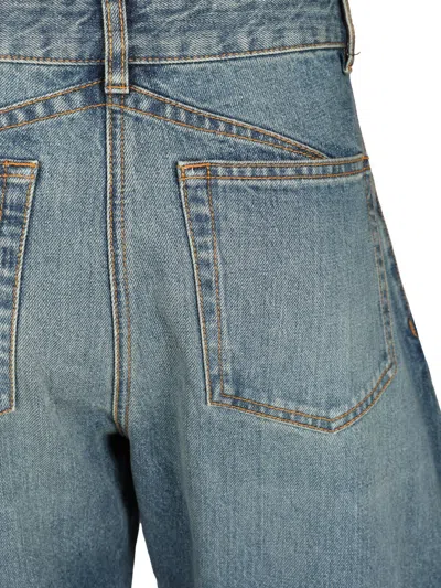 Alaïa Rounded Blue Jeans With Faded Effect