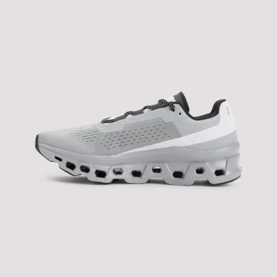 On Breathable Grey Sneakers With Robust Rubber Sole