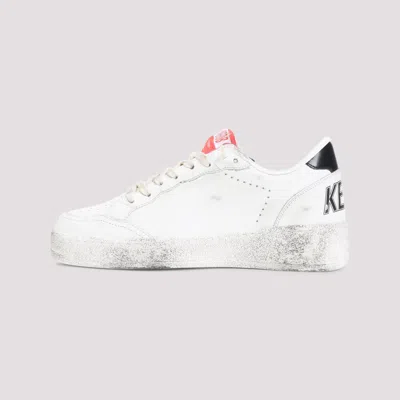 Golden Goose Leopard-print Leather Star Sneakers In White
