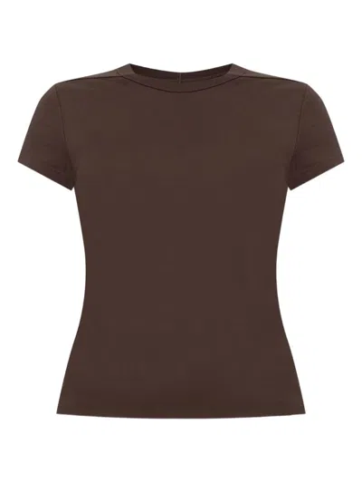 Rick Owens Cropped T-shirt Level T In Brown