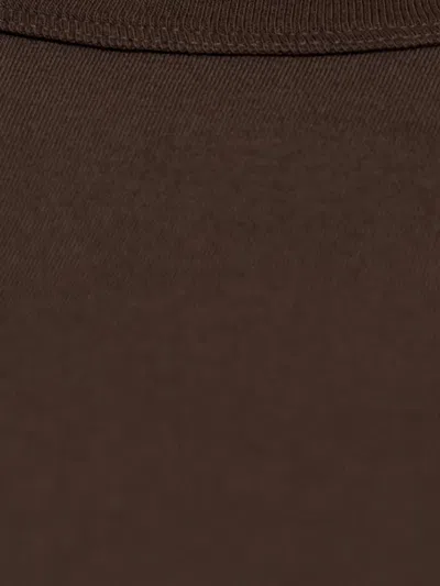 Rick Owens Cropped T-shirt Level T In Brown