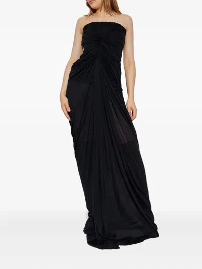 Rick Owens Luminosity Draped Pleated Mesh Gown