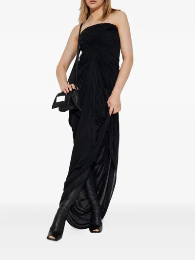 Rick Owens Luminosity Draped Pleated Mesh Gown