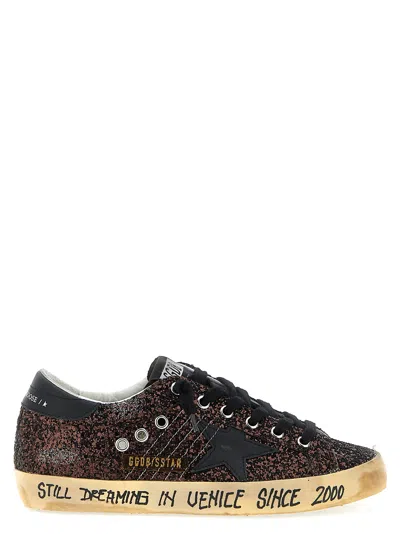 Golden Goose 'shine Bright' Rubber Sole Sneakers In Brown