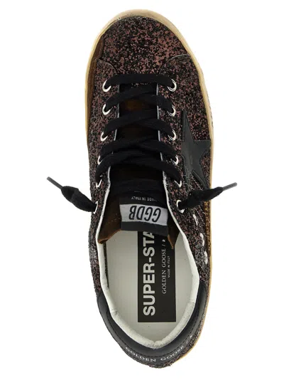Golden Goose 'shine Bright' Rubber Sole Sneakers In Brown