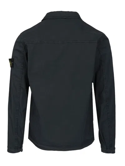 Stone Island Zip-fastening Pocket Shirt Jacket In Blue