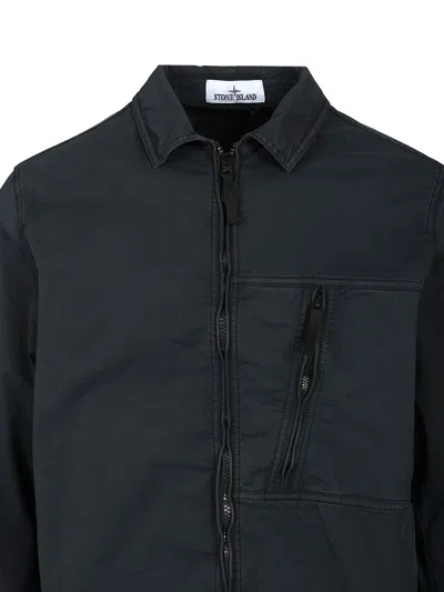 Stone Island Zip-fastening Pocket Shirt Jacket In Blue