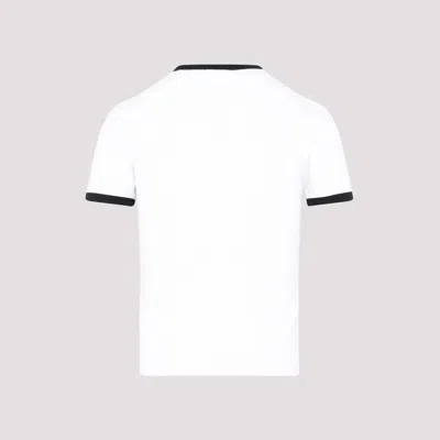 Courrèges Cotton T-shirt With Contrasting Logo Trim In Gray