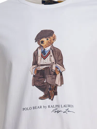 Polo Ralph Lauren White Polo Bear Custom Slim-fit T-shirt In White