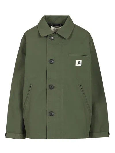 Carhartt Button-fastening Pocket-detail Military Jacket In Green