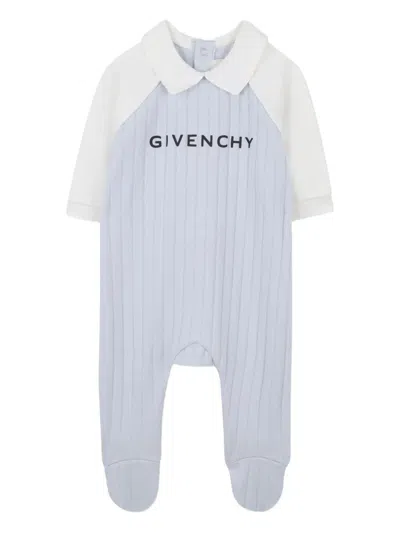 Givenchy Ribbed-knit Babygrow Set In Blue