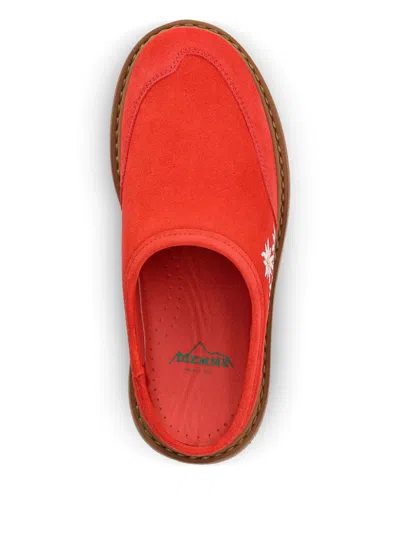 Diemme Maggiore Stella Alpina Embroidered Platform Mules In Orange