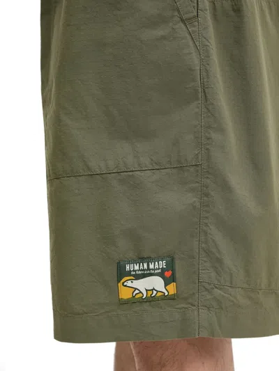 Human Made Patch-pocket Elasticated Shorts In Green