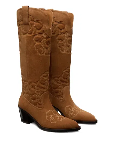 Stuart Weitzman 70mm Felix Suede Boots In Brown