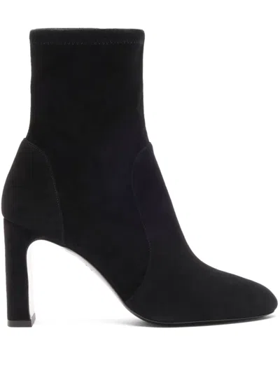 Stuart Weitzman 85mm Block-heel Ankle Boots In Black