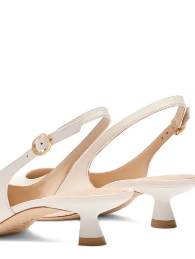 Stuart Weitzman 35mm Stuart Sculpt Slingback Pointed-toe Pumps In Neutral