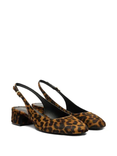 Stuart Weitzman 35mm Maeve Slingback Leopard Pumps In Animal Print