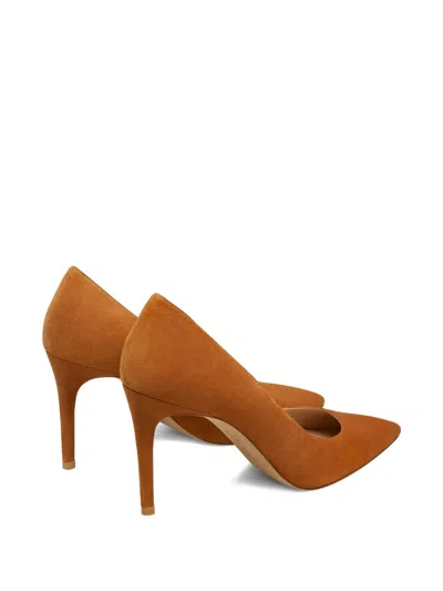 Stuart Weitzman 85mm Power Suede Pointed-toe Pumps In Brown