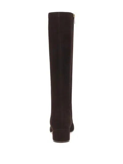 Gianvito Rossi 45 Suede Knee-high Boots In Brown