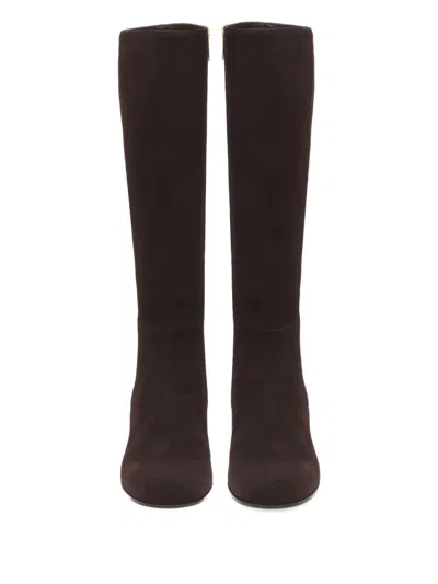 Gianvito Rossi 45 Suede Knee-high Boots In Brown
