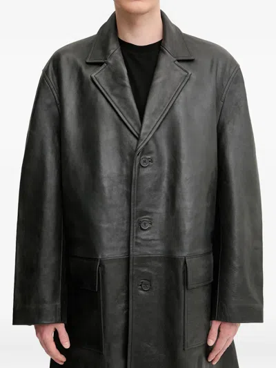 Alyx Leather Coat In Black