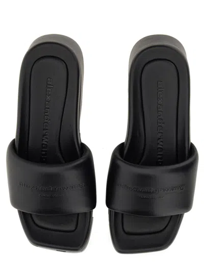Alexander Wang Sandal With Logo In Black