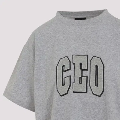 Balenciaga Ceo Asymmetrical Crewneck T-shirt In Gray