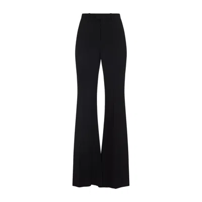 Balenciaga Fitted Black Trousers With Flared Hem In Black