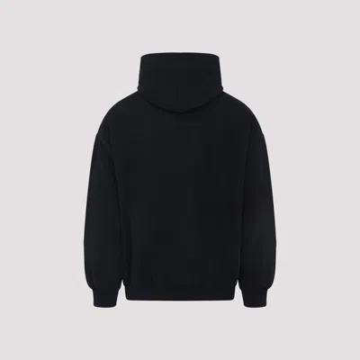Balenciaga Black Hoodie With Fixed Hood And Logo Print On The Front In Cotton Man In Black
