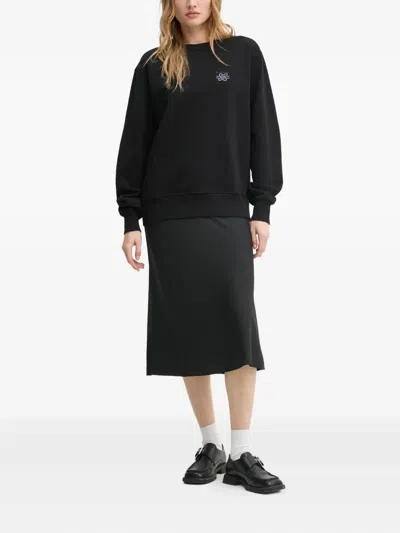 Filling Pieces Embroidered Logo Sweatshirt In Black