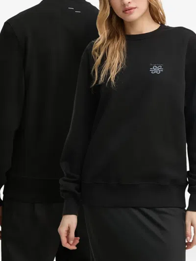 Filling Pieces Embroidered Logo Sweatshirt In Black