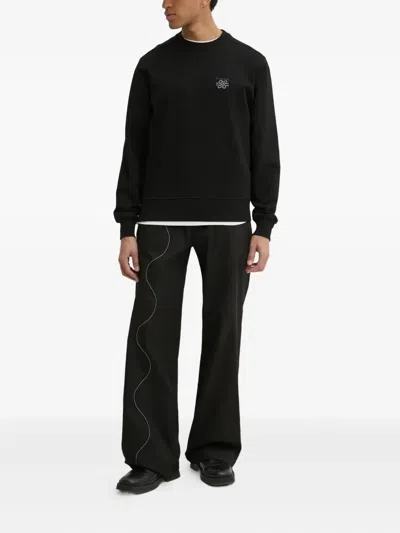 Filling Pieces Embroidered Logo Sweatshirt In Black