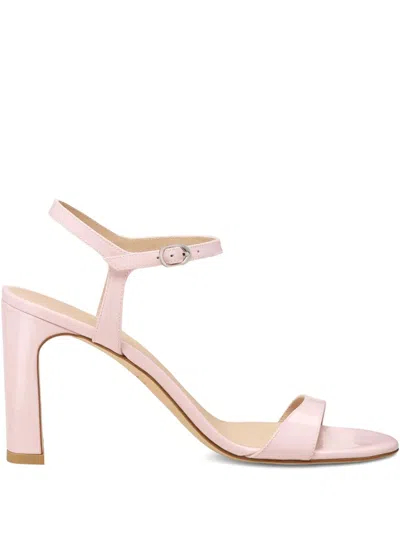 Stuart Weitzman Babette Patent Leather Ankle-strap Sandals In Pink