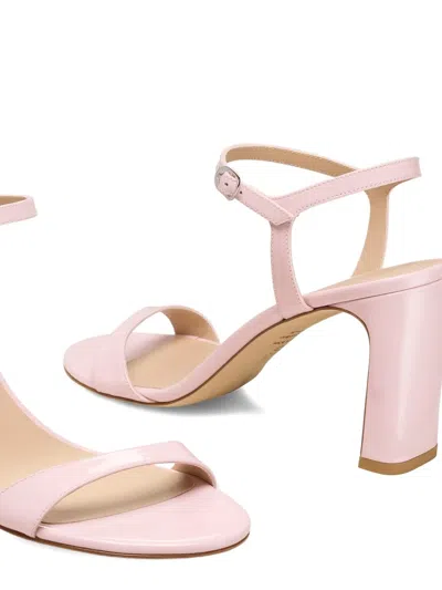 Stuart Weitzman Babette Patent Leather Ankle-strap Sandals In Pink