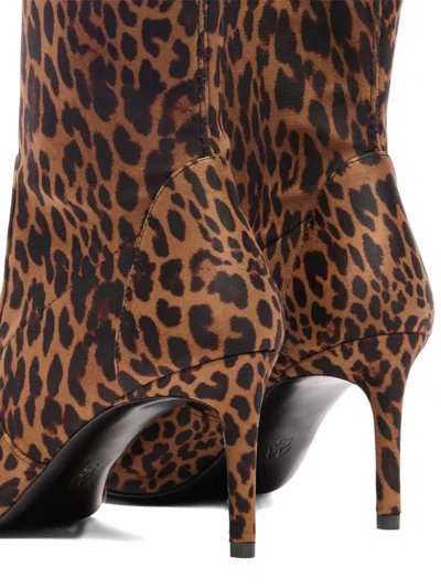 Stuart Weitzman 100mm Stuart Power Leopard-print Boots In Brown