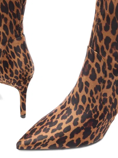 Stuart Weitzman 100mm Stuart Power Leopard-print Boots In Brown